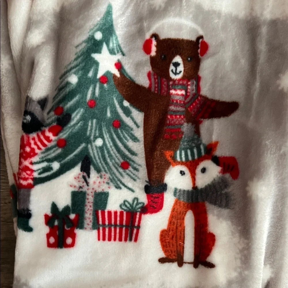 Joy to the World Holiday Plush Throw Blanket